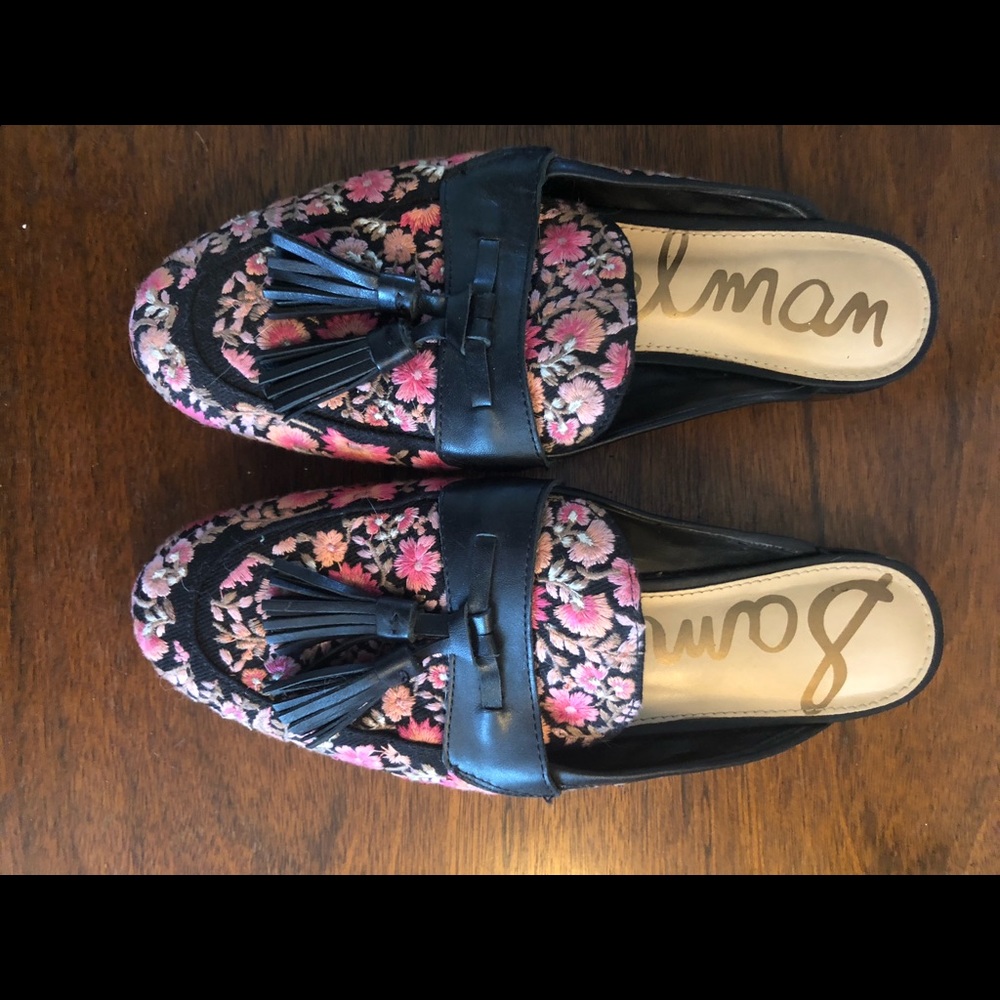 Sam Edelman floral embroidered loafers size 8